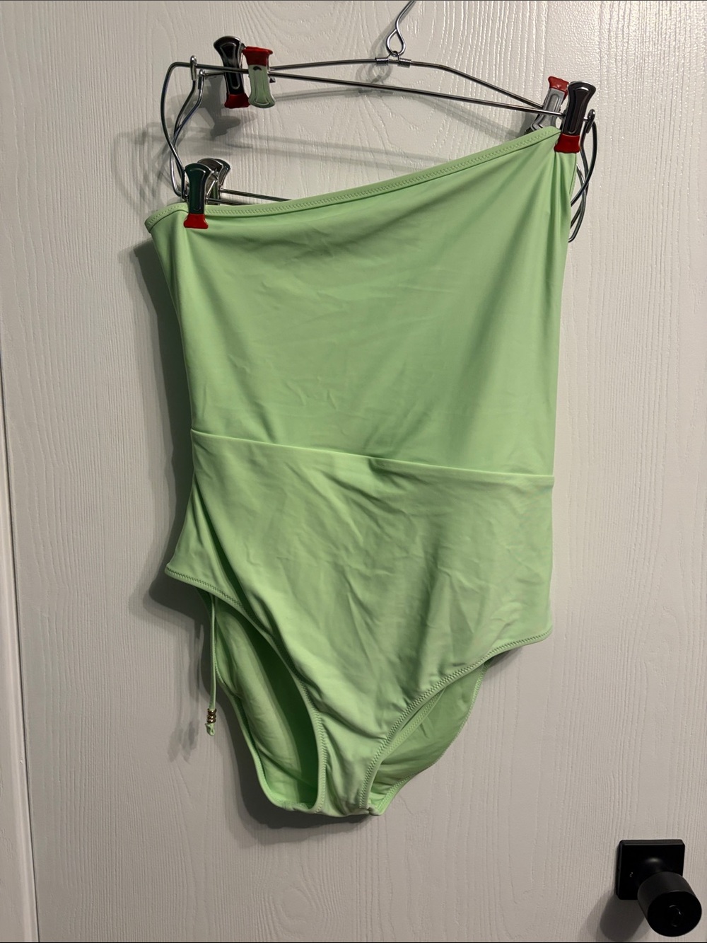 Like new aerie neon green one shoulder, one piece swim suit size large!